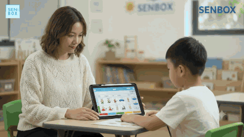 Animated SENBOX demonstration: AAC and learning games